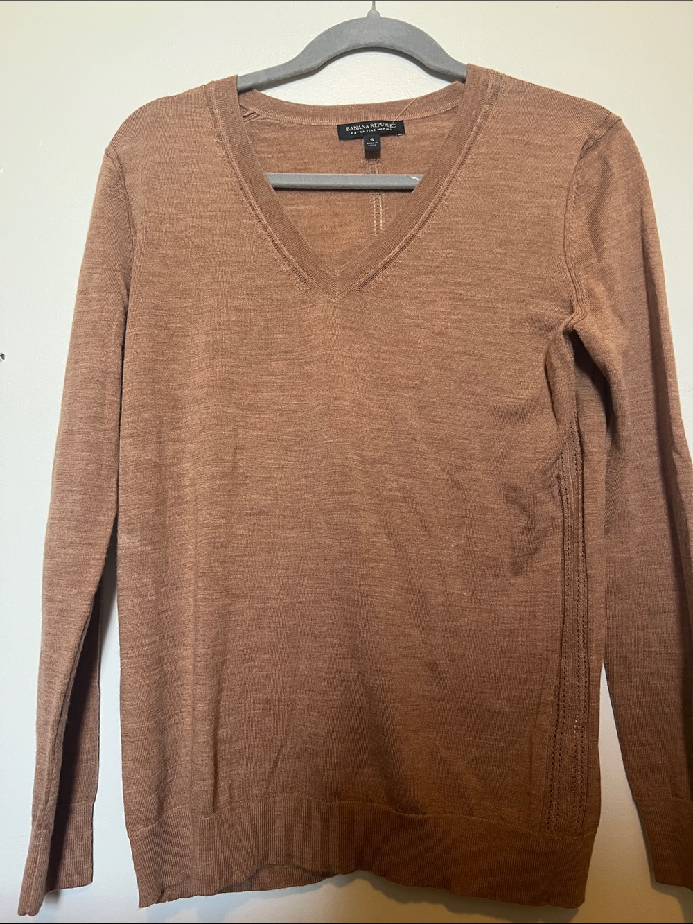Banana Republic Brown V-Neck Merino Sweater -